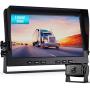 Fookoo Ⅱ HD 1080P Wired Backup Camera System Kit,10 inch HD Dual Split Screen Monitor with Recording IP69 Waterproof Rear View Camera Parking Lines CCD Chip for Truck/Semi-Trailer/Box Truck/RV(DY101)