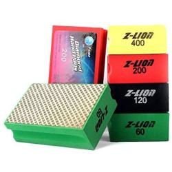Z-Lion Diamond Hand Polishing Pads Long Working Life for Glass Granite Marble Stone Ceramic,Electroplated Hand Sanding Pads Pack of 4