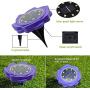 Flower Solar Disk Lights Outdoor, 4PCS 8 LED Waterproof Solar Garden Lights Outdoor Solar Ground Lights for Pathway Garden Yard Walkway(Purple)
