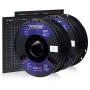 Overture PLA Plus (PLA+) Filament 1.75mm Toughness Enhanced PLA Roll with 3D Build Surface 200 × 200mm, Premium PLA 1kg Spool (2.2lbs), Dimensional Accuracy +/- 0.05 mm (Black, 2-Pack)