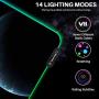 Reawul Gaming Mouse Pad Large - RGB Mouse Pad Soft Oversize Glowing Led Extended Mousepad, Non-Slip Rubber Base Computer Keyboard Mouse Pad, 14 Lighting Modes for Gaming - 31.5 X 11.8in