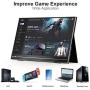NIUTO 15.6 Portable Monitor Full HD 1080P USB C Display Eye Care IPS Screen Dual Speaker Computer Display HDMI Type C for Mac Phone Laptop PC Xbox PS4 Switch