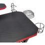 Amazon Basics Gaming Computer Desk with Storage for Controller, Headphone & Speaker - Red