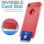 iPhone XR Case with Card Holder and[Screen Protector Tempered Glass x2Pcs] SUPBEC Protective Ultra-Thin-Slim Cover with Silicone TPU Shockproof Rubber Wallet Case for iPhoneXR 6.1''-Clear