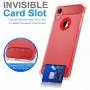 iPhone XR Case with Card Holder and[Screen Protector Tempered Glass x2Pcs] SUPBEC Protective Ultra-Thin-Slim Cover with Silicone TPU Shockproof Rubber Wallet Case for iPhoneXR 6.1''-Clear