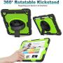 SEYMAC stock Case for iPad 8th/7th Generation 10.2, [Full-Body] &Shock-Proof Protection with 360 Degrees Rotating Stand [Pencil Holder] Hand Strap for 2020/2019 iPad 8th/7th 10.2 Inch(Green+Black)