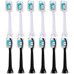 Replacement Toothbrush Heads Compatible with Philips Sonicare Electric Toothbrush. 12 Pack. 6er White and 6er Black.
