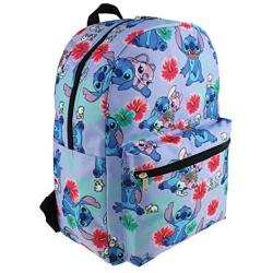 Lilo and Stitch 16 Inch Allover Print Laptop Backpack (Lavender)