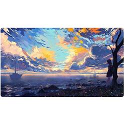Extended Gaming Mouse Pad Custom Design Computer Gaming Mouse Mat with Smooth Surface XXL Large Size Desk Pad with Non-Slip Rubber Base Ideal for Keyboard, PC and Laptop (90x40 cloudY3)