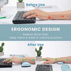 VicTsing Keyboard Wrist Rest Pad & Mouse Wrist Rest, Memory Foam & Superfine Fibre, Easy Typing and Pain Relief for Computer, Laptop, Office, Green