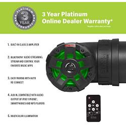 BOSS Audio Systems UTV4BRGB ATV UTV Weatherproof Sound System - 4 Inch Speakers, 1 Inch Tweeters, Built-in Amplifier, Bluetooth, Multi-Color Illumination, Easy Installation for 12 Volt Vehicles
