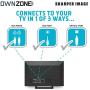 Sharper Image OWN ZONE Wireless Rechargeable TV Headphones- RF Connection, 2.4 GHz, Transmits Wirelessly up to 100ft, No Bluetooth Required, AUX, RCA, & Optical Cable Included (Black)