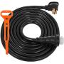 Happybuy RV Shore Power Extension Cord 50FT 50 AMP Weatherproof Heavy Duty 6AWG/3C+8AWG/1C Twist Lock Cord 50 Amp RV Replacement Cord UL and CSA Approved with Molded Connector and Patented Handle