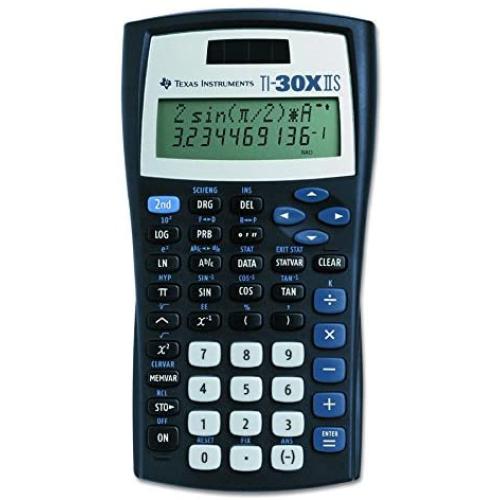 Texas Instruments TI-30XIIS Scientific Calculator, Black with Blue Accents