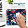 Cute Designer Desk Mouse Pad for Women, Pretty and Colorful Designs, Anti-Slip, Perfect Office, Work & Home Computer Accessory (Blue Garden, Rectangle)