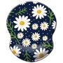Boutilon Wrist Mouse Pad, Non-Slip Ergonomic Mouse Pad with Gel Wrist Rest Support, Gaming Mouse Pad 8.7 x 7.5 inches Pad for Computer, Laptop, Home, Office (Daisy Flowers White-Wrist)