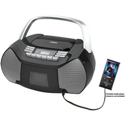 NAXA Electronics NPB-268 Portable CD/Cassette Boombox (Silver/Black)