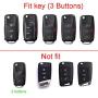 ROYALFOX(TM Luxury 3 Buttons TPU flip Remote Key Fob case Cover for VW Volkswagen Jetta GTI Passat Golf Bora Polo Tiguan Touareg Beetle Multivan Sagitar Passat,Skoda(Blue with Black)