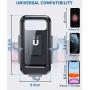 DesertWest Bike Phone Holder Universal Waterproof Cell Phone Holder for Motorcycle - Bike Handlebars, Bicycle Mobile Phone Box Case with Touch Screen Fits iPhone 12/ Pro, Samsung Galaxy S10 Under 6.5''
