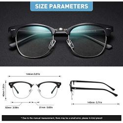 AOMASTE Blue Light Blocking Glasses Retro Semi Rimless UV400 Clear Lens Computer Eyewear For Men Women