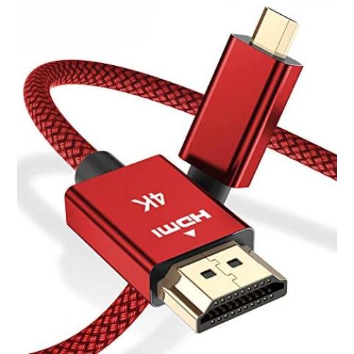Elebase Micro HDMI Cable 6.6 FT,4K 60Hz Micro HDMI Cord Compatible for Raspberry Pi 4,GoPro Black Hero 7 6 5 4,Sony Camera A6000 A6300,Nikon B500,Lenovo Yoga 3 Pro 710,Canon