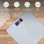 Body Weight Scale for People, HIPPIH Battery-Powered Digital Bathroom Scale with Round Corner, 11x11 in Precise Grey Body Scale with Step-On Technology, Large Blacklit Display, 400 Pounds Max