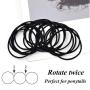 Hair Ties - 100 Pcs 2mm Black Rubber Hair Bands for Ponytail (2mm, colors)