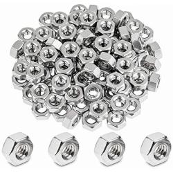 Powlankou 100 Pieces 1/4''-20 Stainless Hex Nut, Stainless Steel (304) 18-8 Nuts