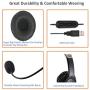 USB Headset with Microphone Dual Ear Computer Headphone with Speech Recognition Volume Control for PC Softphones Microsoft Teams Zoom Meetings Skype Chat Online Teaching Gaming Webex Work from Home