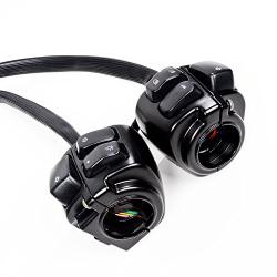 1 Pair Motorcycle 1'' Handlebar Switches Control and Wiring Harness Compatible with Harley