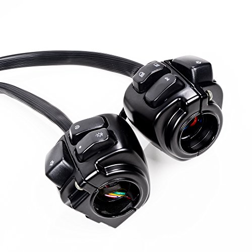 1 Pair Motorcycle 1'' Handlebar Switches Control and Wiring Harness Compatible with Harley