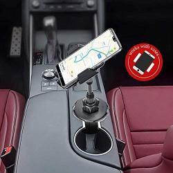 Car Cup Holder Phone Mount，Universal Smart Adjustable Automobile Car Phone Mount for iPhone 11/Xs/Max/XR/8/7/6 Plus Samsung Galaxy S10/S9/S8 Note9 Nexus Sony、HTC、Huawei and All Smartphones