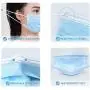 Disposable Face Mask 3 Ply Blue 50 Pieces/Box, Lightweight Breathable Protective Anti-Dust Masks - HIWUP Disposable Face Mask 3 Ply Blue 50 Pieces/Box, Lightweight Breathable Protective Anti-Dust Masks - HIWUP