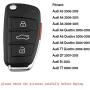 Keyless Entry Remote Key Fob for Audi A3 A4 A6 A8 TT Q7 S6 Quattro, 4 Button Entry Remote Control Replacement for MYT8Z0837231, 4D0837231E, 4D0837231P (NO Chips)