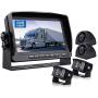 ZEROXCLUB Wired Backup Camera Kit with 9 DVR Quad Split Monitor, 1080P FHD Rear Side View Camera, IP69 Waterproof + Parking Lines Reversing Cameras for Truck/Semi-Trailer/Box Truck/RV-Y904