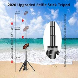 ATUMTEK 51'' Selfie Stick Tripod, All in One Extendable Phone Tripod Stand with Bluetooth Remote 360° Rotation for iPhone and Android Phone Selfies, Video Recording, Vlogging, Live Streaming - Black
