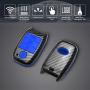 TANGSEN Key Fob Case for KIA OPTIMA RIO SORENTO 4 Button Keyless Entry Remote Carbon Fiber Pattern ABS Blue Silicone Cover