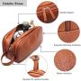 Leather Toiletry Bag for Men,Large Capacity Waterproof Travel Dopp Kit with Sturdy Handle,Travel Organizer for Toiletries -Travel Bag for Dad/Men/Husband for Valentines Day
