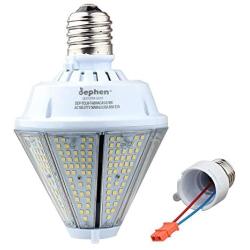 dephen 80W LED Corn Light Bulb with Removable E39 & E26 Base, Output 5000K 10400Lm, Cone Led Down Light Replacement for 250W High Bay Post Top Warehouse Garage Canopy Porch Wall Light (UL-Listed)