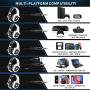 RUNMUS Gaming Headset for PS4, Xbox One, PC Headset w/Surround Sound, Noise Canceling Over Ear Headphones with Mic & LED Light, Compatible with PS5, PS4, Xbox One, Switch, PC, PS3, Mac, Laptop, White