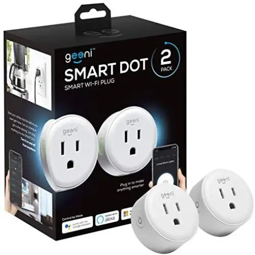 Geeni DOT Smart Wi-Fi Outlet Plug, White, (2 Pack) – No Hub Required – Works with Amazon Alexa, Google Assistant & Microsoft Cortana, Requires 2.4 GHz Wi-Fi