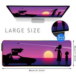 RGB Gaming Mouse Pad Extended Soft Computer Keyboard Mat, Waterproof Keyboard Mouse pad Large Size(31.49'' x 11.81'' x 0.15'') Non-Slip Rubber Base for Gaming, Office Work (80x30 zise)