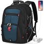 Laptop Backpack 17 Inch Waterproof Extra Large TSA Travel Backpack Anti Theft College School Business Mens Backpacks with USB Charging Port 17.3 Gaming Computer Backpack for Women Men Blue 45L