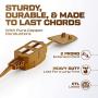 25 Feet Brown Extension Cord, 3 Outlet, 2 Prong, 16 Gauge Cable, Heavy Duty, Indoor use, (2 Pack) - by Revpex