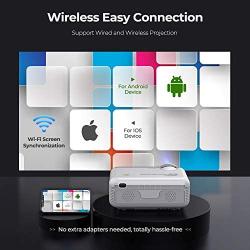 WiFi Projector, 3Stone A3 5000Lux Portable Bluetooth Mini Projector for Outdoor Movies, Native 720P Home Theater Projector with 1080P Supported, 200” Display, Compatible with TV Stick, PS4, USB, HDMI