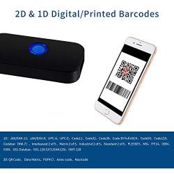 Mini Bluetooth 2D Barcode Scanner,Alacrity 3-in-1 2.4G Wireless/USB Wired/Bluetooth Bar Code Reader Portable 1D QR Image Scanner PDF417 Data Matrix Code for iPad, iPhone, Android, Tablets or Computer