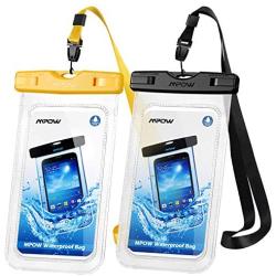 Mpow 097 Universal Waterproof Case, IPX8 Waterproof Phone Pouch Dry Bag Compatible for iPhone 11/11 Pro Max/Xs Max/XR/X/8/8P Galaxy up to 6.8'', Phone Pouch for Beach Kayaking Travel or Bath (2 Pack)