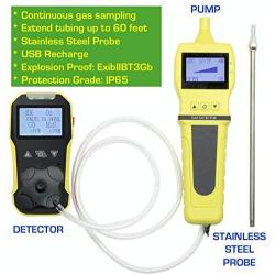 Basic MULTIGAS + Pump Analyzer, Detector, Meter by Forensics | O2, CO, H2S, LEL | USB Recharge | Sound, Light & Vibration Alarms | USA NIST Calibration |