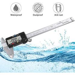 Digital Calipers Micrometer, POWERAXIS Electronic Vernier Calipers Measuring Tool Caliper Micrometer |150mm/0-6 Inch | with Large LCD Screen Inch/Fractions/Metric Conversion -Silver