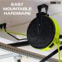 30Ft Retractable Extension Cord Reel with Breaker Switch & 3 Electrical Power Outlets - 16/3 SJTW Durable Green Cable - Perfect for Hanging from Your Garage Ceiling